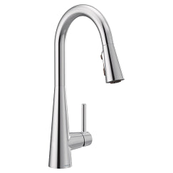 Chrome one-handle high arc pulldown kitchen faucet