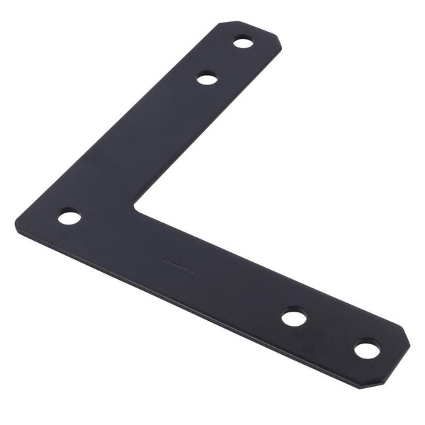 Placa de esquina de acero negro Hampton de 12 pulg. de alto x 12 pulg. de ancho x 3/16 pulg. de profundidad