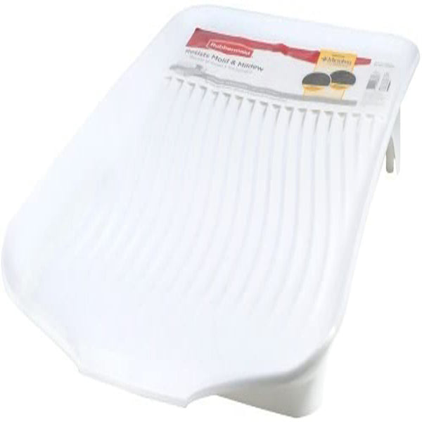 Escurridor de plástico blanco Rubbermaid de 1,78 pulg. de largo x 13,18 pulg. de ancho x 17,6 pulg. de alto