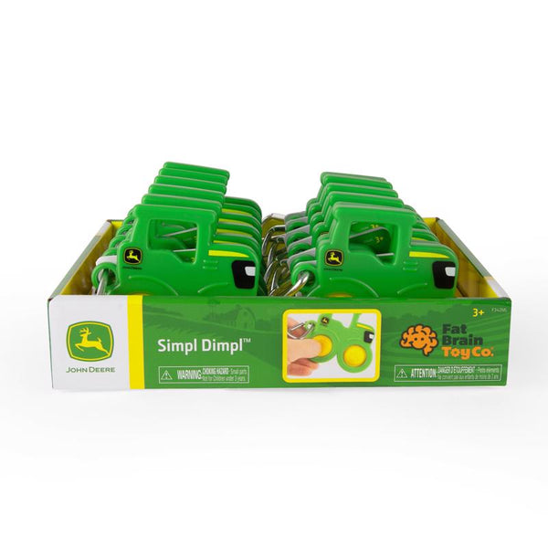 Fat Brain John Deere Simpl Dimpl Tractor Plastic/Silicone Green/Yellow (Pack of 12)