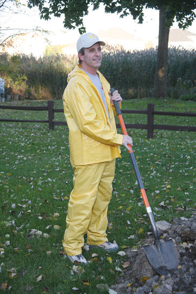 Traje de lluvia de vinilo amarillo Boulder Creek, talla mediana