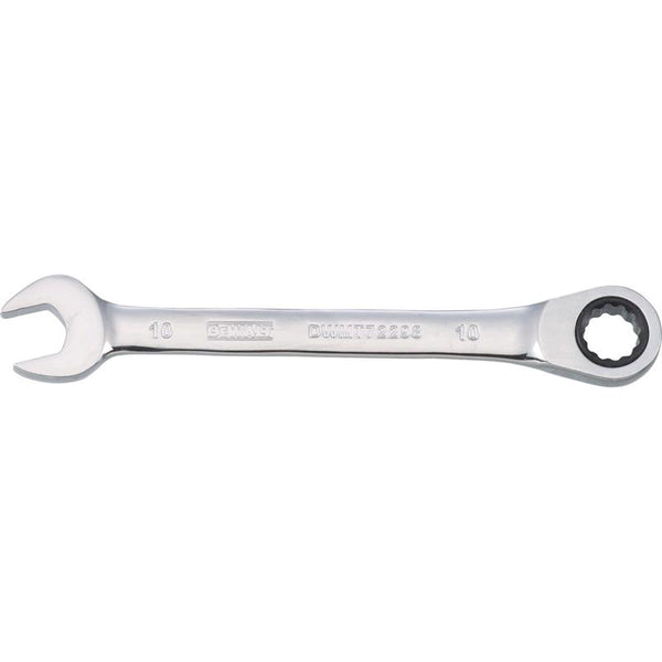 Llave combinada de trinquete métrica DeWalt de 10 mm x 10 mm, 12 puntas, 5-5/32 pulg. de largo, 1 pieza