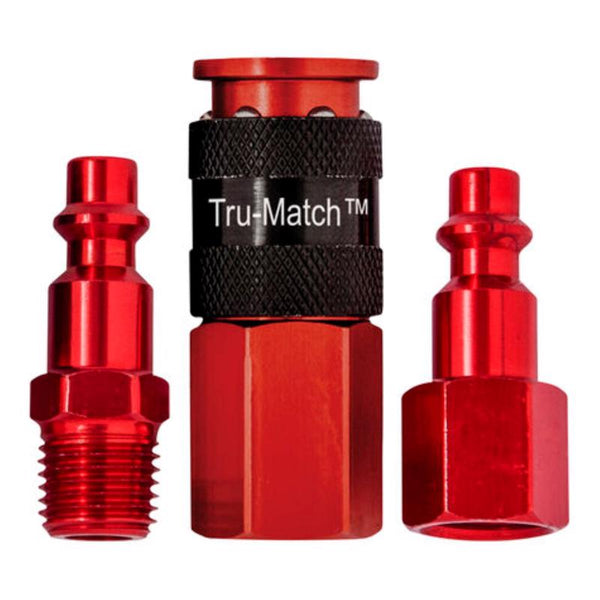 Kit de acoplador y tapón Tru-Flate Tru-Match de 1/4 pulg. en caja (3 piezas) - Oferta de la semana