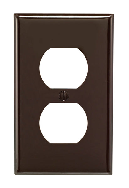 Placa de pared dúplex de nailon de 1 unidad Leviton Brown, paquete de 1