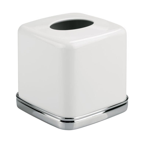 Tapa de tejido para baño York de InterDesign en acero cromado plateado/blanco