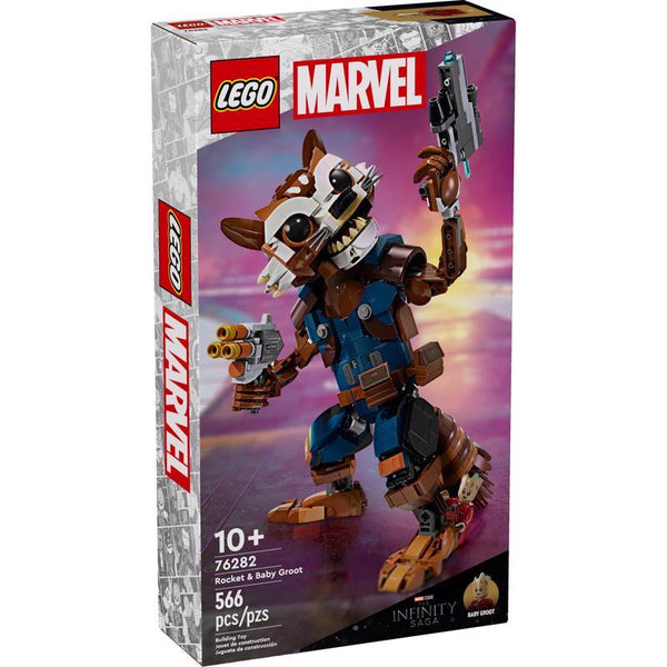 LEGO Marvel Rocket & Baby Groot Building Set Multicolor 566 pc