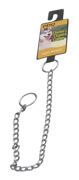Collar de cadena de estrangulamiento para perros de acero ligero y plateado PDQ, talla pequeña o mediana