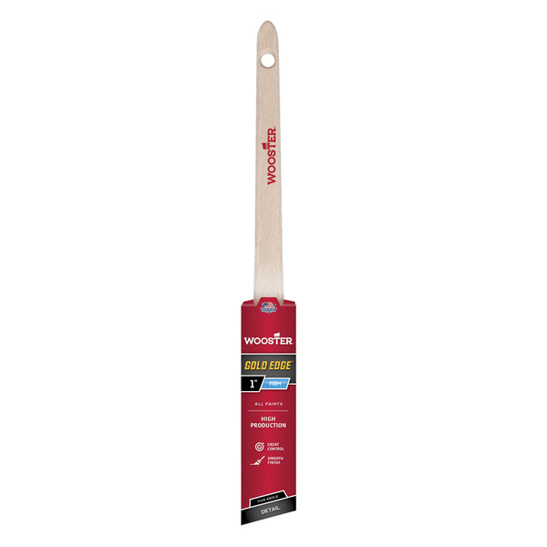 Pincel angular fino y firme de 1 pulgada Wooster Gold Edge