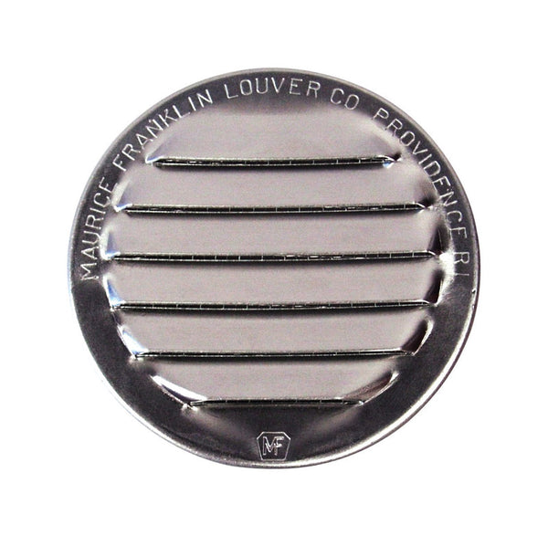 Rejilla de ventilación Maurice Franklin de 2,5 pulg. de ancho x 2,5 pulg. de largo, de aluminio plateado brillante