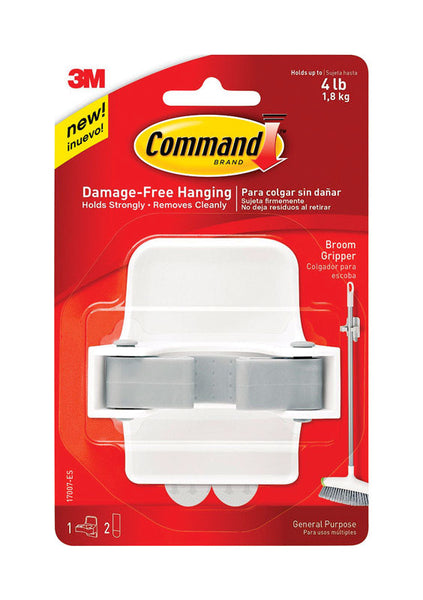 Pinza de plástico grande para escoba Command de 3M, 3,34 pulgadas de largo, 1 unidad