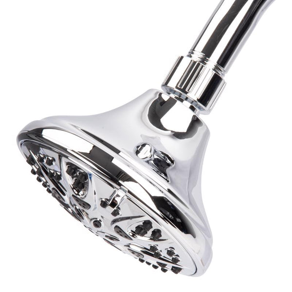 Exquisito cabezal de ducha de plástico cromado con 5 configuraciones, 1,8 gpm