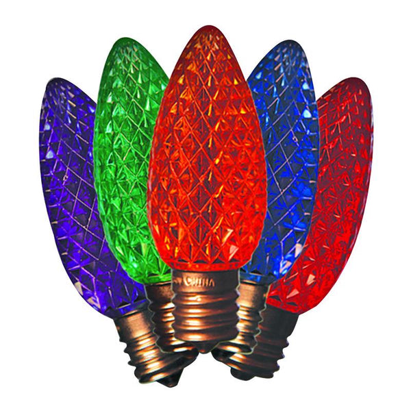 Bombillas de repuesto para luces navideñas LED C9 multicolores de Holiday Bright Lights, 25 unidades