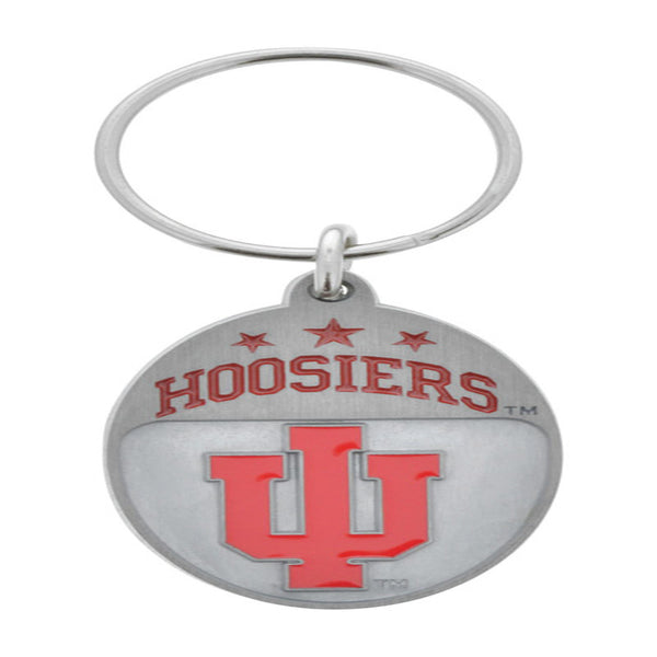 Llavero decorativo de metal plateado Hillman Indiana Hoosiers (paquete de 3).