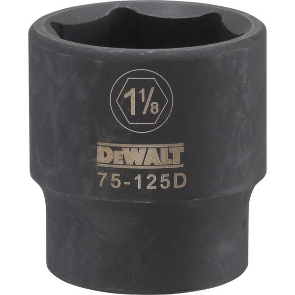Dado de impacto profundo de 6 puntas SAE DeWalt de 1-1/8 pulg. x 1/2 pulg., 1 pieza