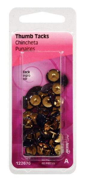 Chinchetas negras Hillman, paquete de 40 (paquete de 6)