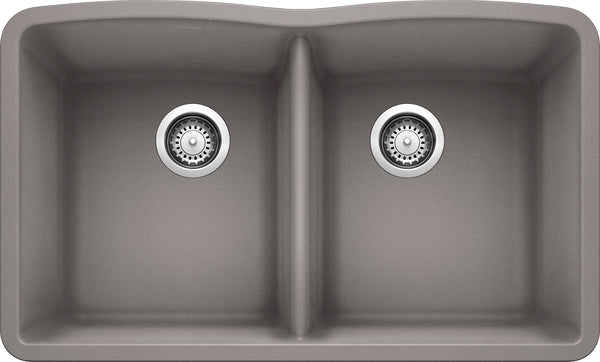 Cuenco doble Diamond Equal - Gris metalizado