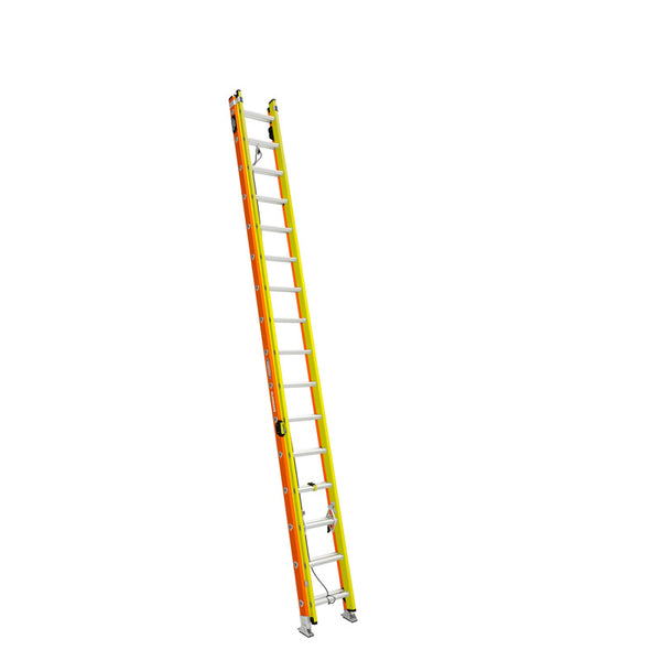 Escalera extensible de fibra de vidrio Werner Glidesafe de 32 pies de alto, tipo IA, capacidad de 300 lb