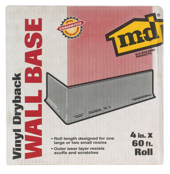 M-D Building Products 4 in. H X 0.08 in. W X 60 ft. L Dry Back Snow White Vinyl Wall Base