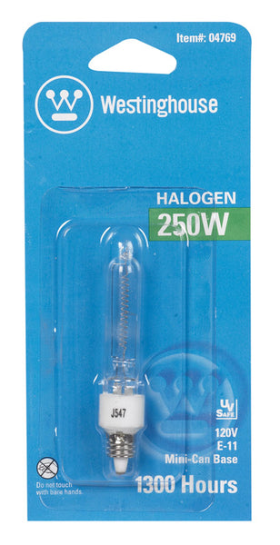 Bombilla halógena Westinghouse T4 de 250 W y 4250 lm, color blanco, paquete de 1