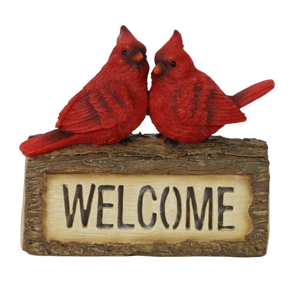 Exhart Resin Multi-color 7.5 in. Welcome Cardinal Garden Statue (Pack of 4)