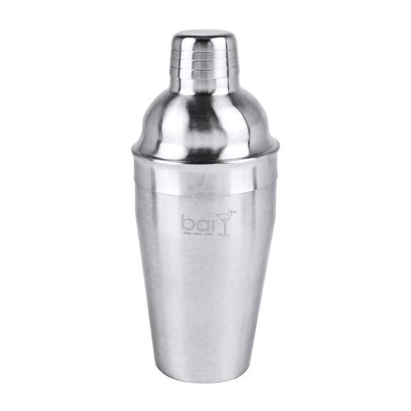 Coctelera de acero inoxidable plateada BarY3 de 18 oz con colador