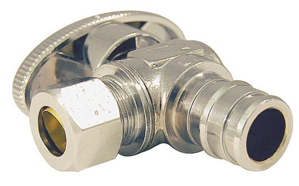 Apollo PEX A 1/2 in. Barb in to X 3/8 in. Compression Chrome Plated Stop Valve