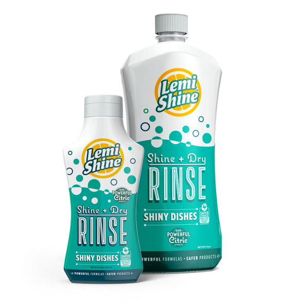 Abrillantador líquido para lavavajillas Lemi Shine con aroma a limón, 21 oz, 1 paquete (paquete de 6)