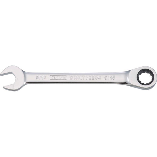 Llave combinada de trinquete SAE DeWalt de 9/16 pulg. x 9/16 pulg., 7-5/32 pulg. de largo, 1 pieza