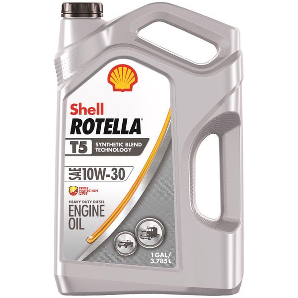 Shell Rotella T5 10W-30 Diesel Synthetic Blend Engine Oil 1 gal (Pack of 3)