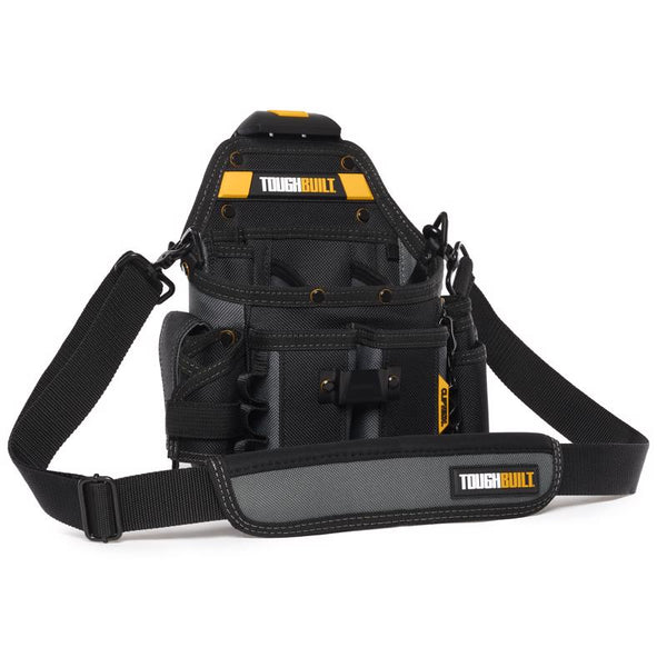 Bolsa de poliéster para electricistas profesionales ToughBuilt de 11,5 in de ancho x 12,25 in de alto, 21 bolsillos, color negro y gris 1
