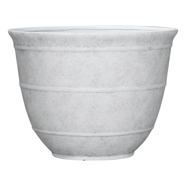 Jardinera Brighton de poliresina blanca de 9 pulgadas de alto x 12 pulgadas de ancho x 12 pulgadas de profundidad x 12 pulgadas de profundidad L&G