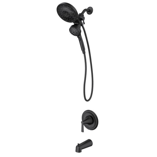 Grifo monomando para bañera y ducha Moen Mikah en negro mate - Oferta de la semana