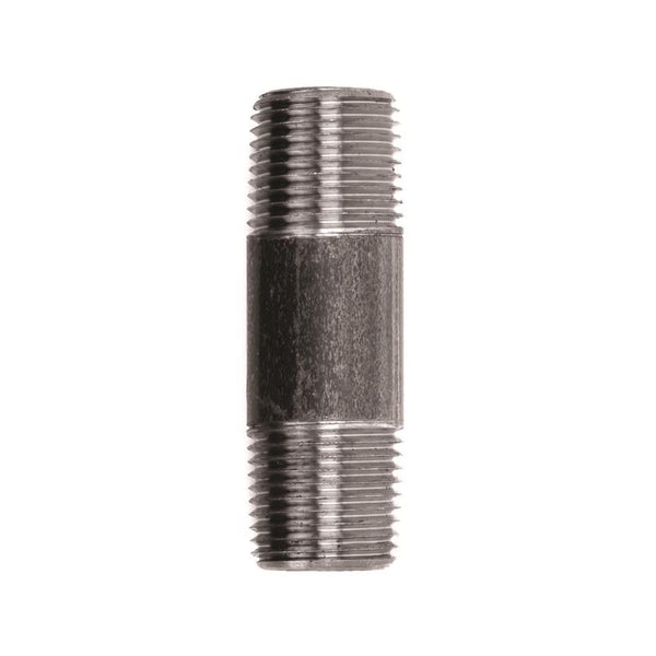 Boquilla de acero negra de BK Products de 1/2 pulg. MPT x 2-1/2 pulg. L (paquete de 5)