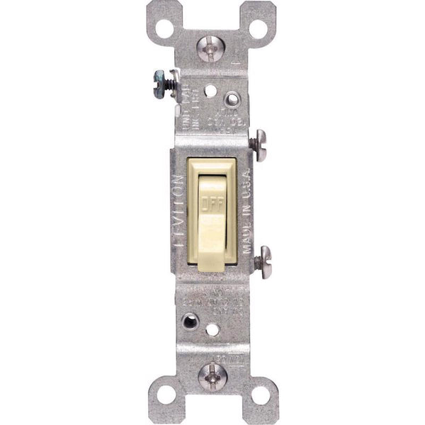 Leviton 15 amps Toggle Switch Ivory 1 pk (Pack of 10)