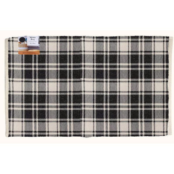 Alfombra decorativa de poliéster a cuadros blancos y negros de First Concept, 36 pulgadas de ancho x 24 pulgadas de largo