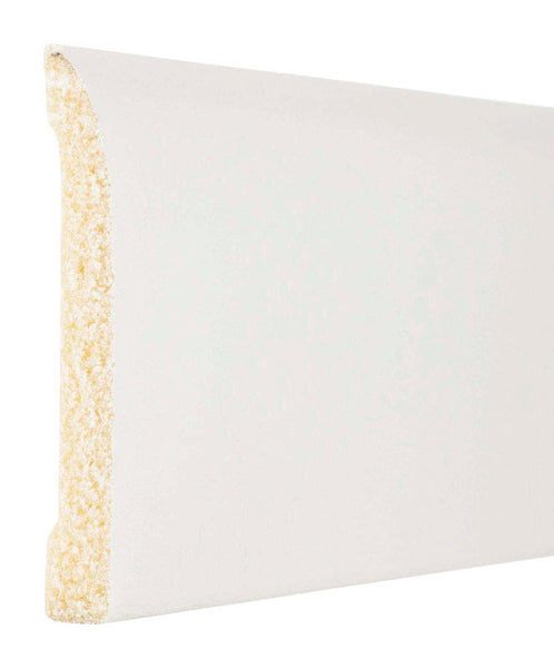 Zócalo de pared de poliestireno blanco preacabado de 3-3/16 pulg. x 8 pies de largo de Inteplast Building Products (paquete de 12)