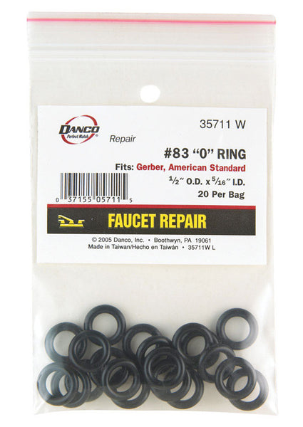 Junta tórica de goma Danco de 1/2 pulg. DX y 5/16 pulg. D n.° 83, paquete de 20 - Oferta de la semana