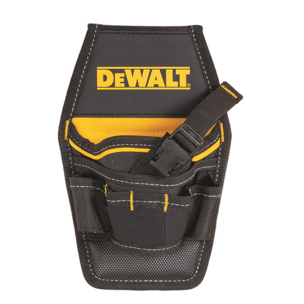 Funda profesional de nailon balístico DeWalt de 7 bolsillos para taladro, color negro y amarillo - Oferta de la semana