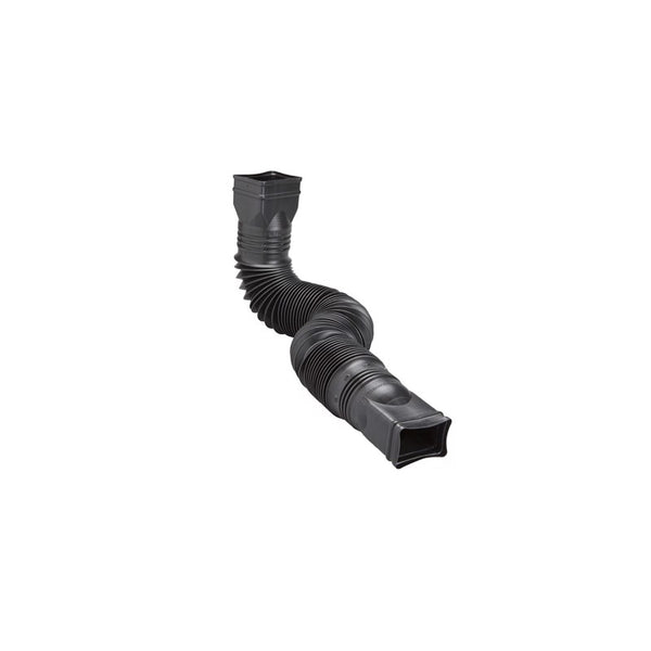 Extensión de bajante Amerimax Flex-A-Spout de vinilo negro de 4 pulg. de alto x 4 pulg. de ancho x 25,5 pulg. de largo