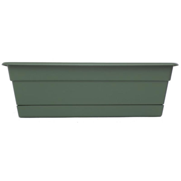 Macetero de plástico para ventana Bloem Dura Cotta de 5,75 pulgadas de alto x 24 pulgadas de ancho x 7,5 pulgadas de profundidad Albahaca