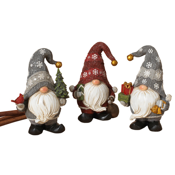 Decoración navideña para interiores con gnomos navideños surtidos de Gerson (paquete de 6)
