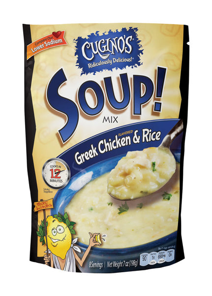 Mezcla seca para sopa de pollo y arroz griego de Cugino, bolsa de 7 oz