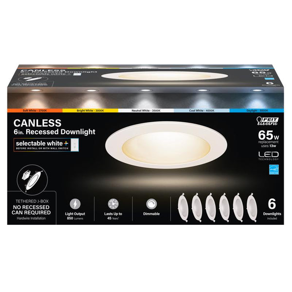 Foco empotrable LED sin carcasa Feit LED Retrofits de 7,1 in de ancho y 13 W