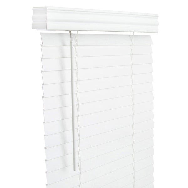 Living Accents Faux Wood 2 in. Blinds 72 in. W X 60 in. H White Cordless