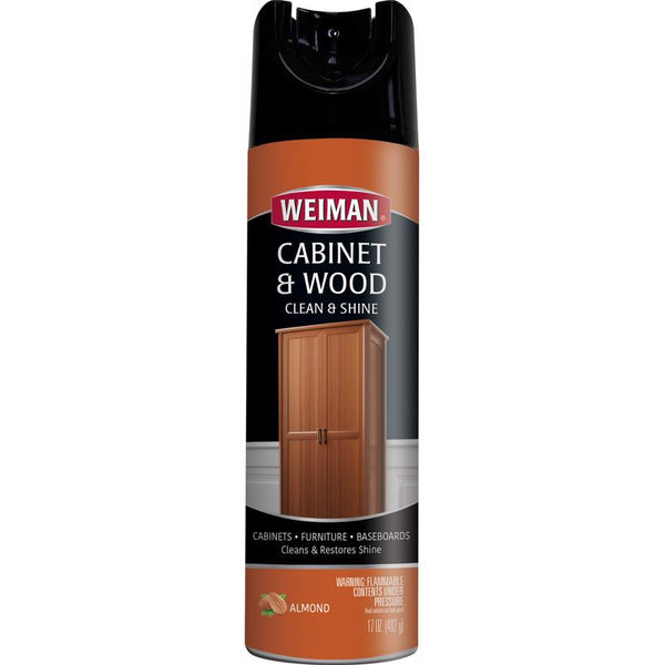 Limpiador y abrillantador de muebles con aroma a almendras de Weiman, aerosol de 17 oz (paquete de 6)