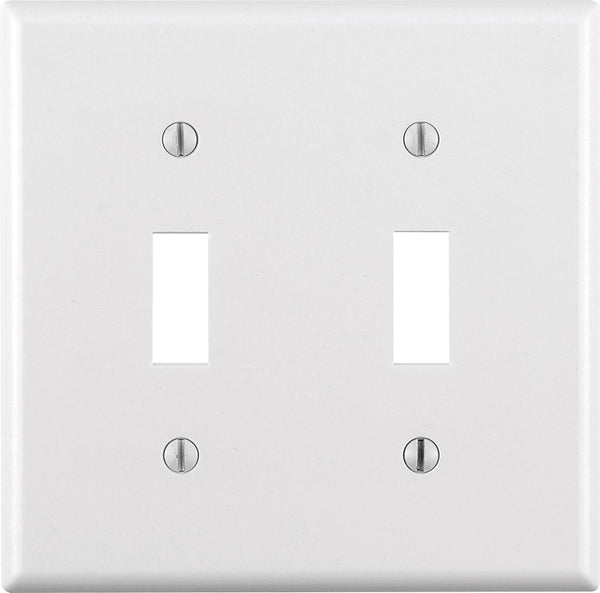 Leviton White 2 gang Thermoset Plastic Toggle Wall Plate 1 pk