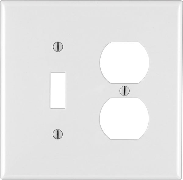 Leviton White 2 gang Thermoplastic Nylon Duplex/Toggle Wall Plate 1 pk