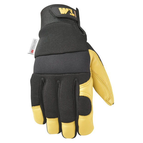 Guantes de trabajo de invierno Saddletan Grain para hombre de Wells Lamont, color negro y amarillo, talla XL, 1 par