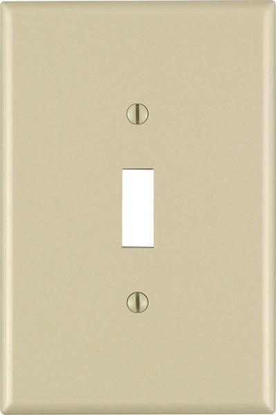 Placa de pared con interruptor basculante de plástico termoendurecible de 1 unidad Leviton Ivory, paquete de 1