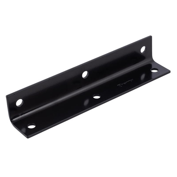 Soporte de esquina interior/exterior de acero negro Hampton de 1,6 pulg. de alto x 9 pulg. de ancho x 1/8 pulg. de profundidad